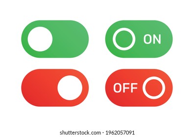 On and Off toggle switch button vector illustration.