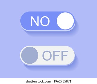 On and Off Toggle switch button. Design element for website and mobile apps. Vector illustration.