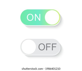 On and Off Toggle switch button. Design element for website and mobile apps. Vector illustration.