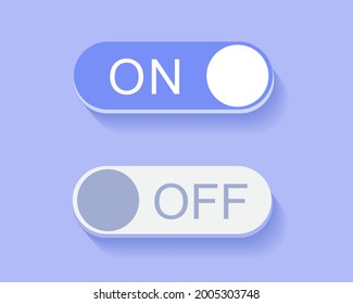 On and Off Toggle switch button. Design element for website and mobile apps. Vector illustration.