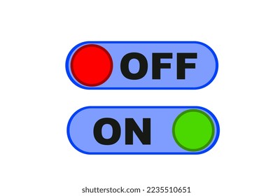 On OFF toggle switch Button Vector. Active and Inactive icon. Slider buttons Material design switch buttons set.