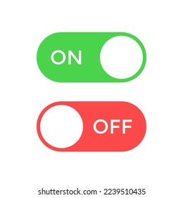 On off toggle switch button icon vector in flat style