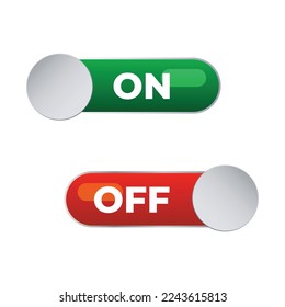 On and Off Toggle switch button vector illustration