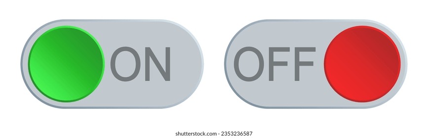 On and off toggle switch button, trending design interface element icon - stock vector