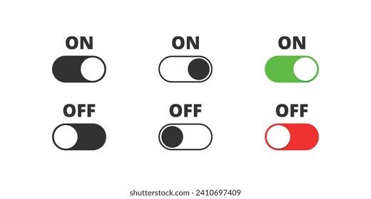 On and off toggle switch button. Active, inactive sign.