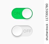 On and Off toggle switch buttons. Material design switch  buttons set. Vector illustration.