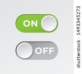 On and Off Toggle Switch Buttons with Lettering Modern Devices User Interface Mockup or Template - Green and Grey on White Background - Vector Gradient Graphic Design