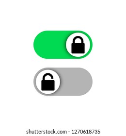 Botón del interruptor de activación y desactivación - icono de bloqueo y desbloqueo - candado