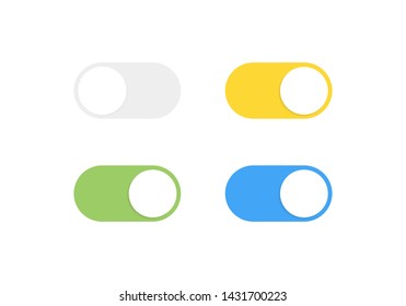 On and Off toggle switch buttons. Modern flat style vector illustration.