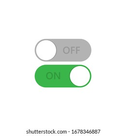 On and Off toggle switch buttons. Material design switch buttons set. Vector illustration EPS 10