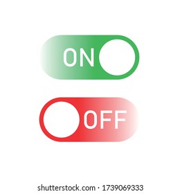 On and Off toggle switch buttons. Switch gradient icon. Flat UX UI design vector element set for website or mobile app. Web colored toggle template