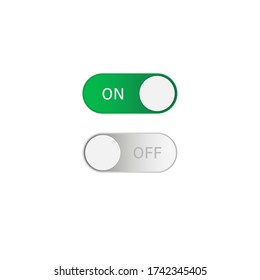 On and Off toggle switch buttons. Switch on or off. Set icons isolated on white background. Vector EPS 10