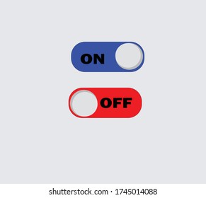 On and Off Toggle Switch Buttons with Lettering Modern