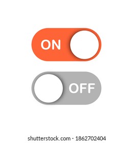 Activar y desactivar los botones del interruptor de alternancia. Icono para aplicación y ui. Interfaz de usuario. Vector