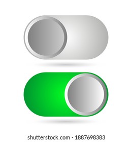 On and Off toggle switch buttons. Material design switch buttons set. Vector illustration