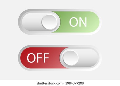 On off toggle switch buttons. Switch button sign. Vector illustration. EPS 10.
