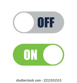 On and off toggle switch buttons set. Set of switch on and off icons. Flat icon on and off toggle switch button vector format