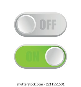 On and off toggle switch buttons set. Set of switch on and off icons. Flat icon on and off toggle switch button vector format