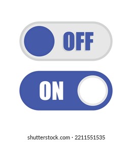On and off toggle switch buttons set. Set of switch on and off icons. Flat icon on and off toggle switch button vector format
