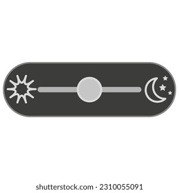 On and Off toggle switch buttons. Light and Dark Buttons. Day night switch. Vector illustration.