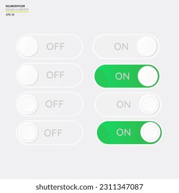 On and Off toggle switch buttons, the concept of a digital user, Red and Green switch buttons, Vector and realistic, ON, OFF, On  off icon.