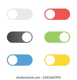 On and Off toggle switch buttons icon. Modern flat style