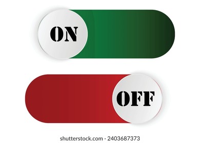 on and off toggle switch buttons vector