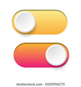 On and Off toggle switch buttons for UI design