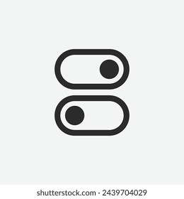 On and Off toggle switch buttons. Material design switch buttons set. Vector illustration. sign, ilustration toggle switch on white bacground