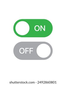 On and off toggle switch buttons. Icon for app and ui. User Interface. Vector