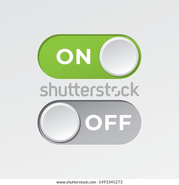 On Off Toggle Switch Buttons Lettering Stock Vector (Royalty Free ...