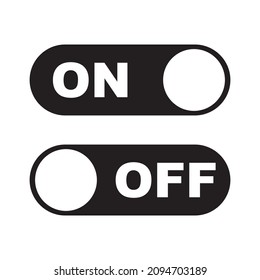 On and off toggle switch icon in trendy flat style design