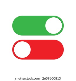 On and Off toggle switch modern button symbol vector illustration isolated on white background