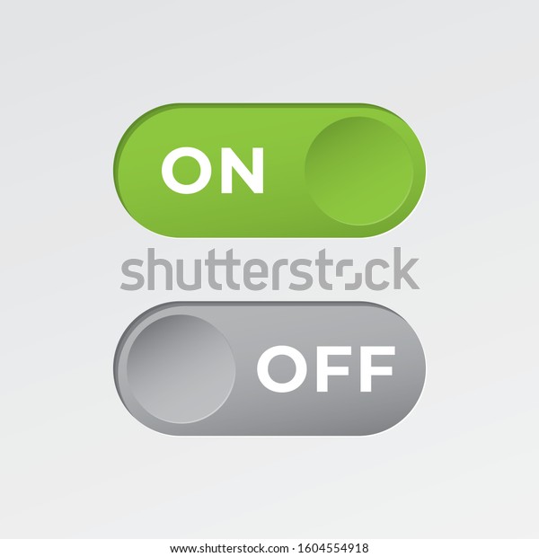 On Off Toggle Switch Round Debossed Stock Vector (Royalty Free ...