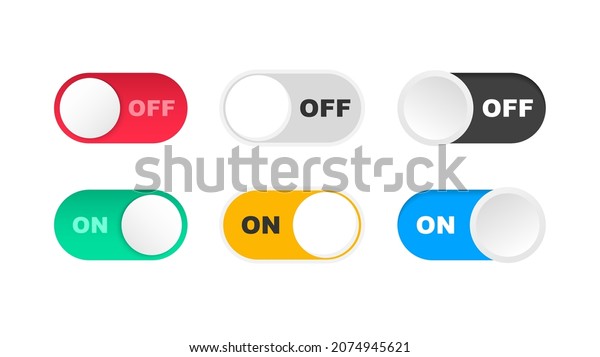 On Off Toggle Switch Slider Buttons Stock Vector (Royalty Free ...