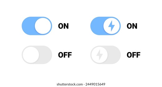 On and Off toggle switches. Vector icons