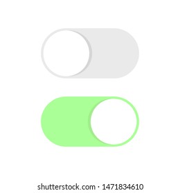 On and off toggle swith buttons, gray to off, green to on.