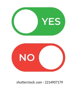 On and off tumbler. User Interface template with toggle switch button yes or no