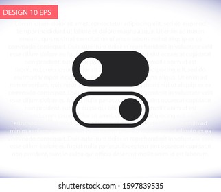 On off vector icon , lorem ipsum Flat design