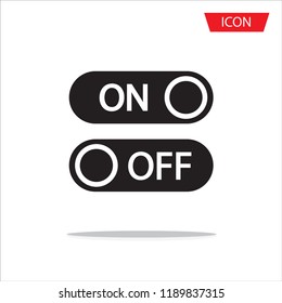 On off vector icon, switch symbol. Modern icon isolated on white background.