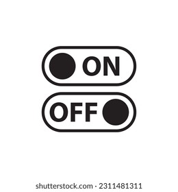 On off vector icon. Switch button flat sign design. On Off switch symbol pictogram. Power button icon. UX UI icon 