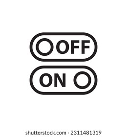 On off vector icon. Switch button flat sign design. On Off switch symbol pictogram. Power button icon. UX UI icon 