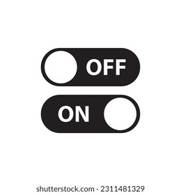 On off vector icon. Switch button flat sign design. On Off switch symbol pictogram. Power button icon. UX UI icon 