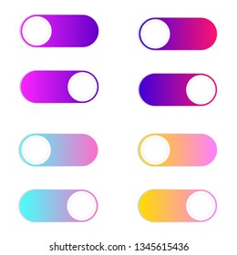 On off vector set icon, switch symbol. Flat icon colorful switchers onoff isolated on white background. Template for mobile and web applications. Vector illustration EPS10.