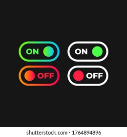 ON OFF Web Buttons User Interface Vector