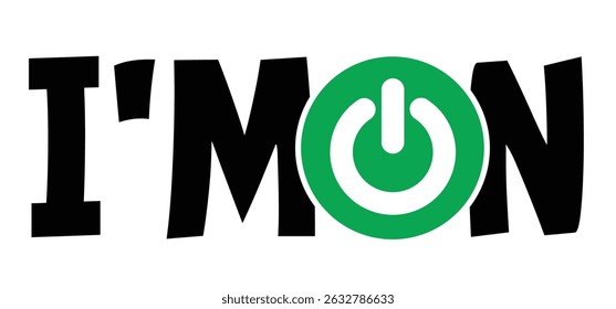 Eu estou ligado. Uma assinatura on-line off-line. sem vida com o símbolo ON ou OFF. Símbolo de Internet Wi-Fi. Estou presente ou disponível. Eu sou um conceito afiado. ideia de desplugado ou desplugado,