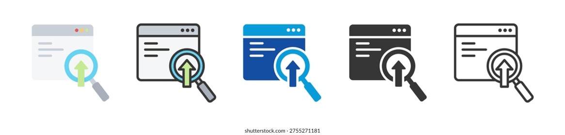 on page seo icon set multi style various collection