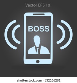On the phone rings boss vector icon