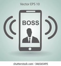 On the phone rings boss vector icon