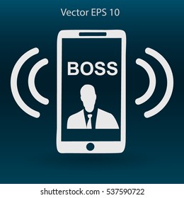 On the phone rings boss vector icon